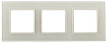 Рамка для выключателей и розеток тройная ЭРА Elegance 14-5103-02 стекло слоновая кость