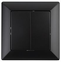 Выключатель ЭРА Intro Solo 4-104-05 IP20 10А 250В антрацит двухклавишный