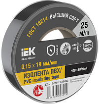 Изолента 0,15х19мм черная 25м  IEK