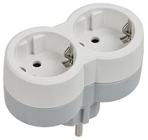 STANDARD Тройник Т-01/02 2 места с заземлением 16А вертикальный белый IEK