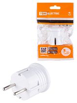 Вилка с/з круглая белая 10А 250В  TDM