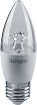 Лампа светодиодная свеча Navigator NLL-C37-7-230-4K-E27-CL