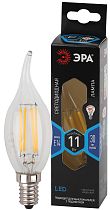 Лампа светодиодная ЭРА F-LED BXS-11W-840-E14 филамент свеча на ветру нейтральный белый свет