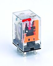 Промежуточное реле 2 контакта с LED индикацией и TEST функцией 5А 127В AC ПР-102 DEKraft