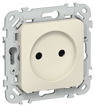 FLITE Розетка без заземления без защитных шторок безвинтовое крепление 10А РС01-1-ФлСл сливочный IEK