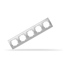 Рамка пятиместная горизонтальная Бриллиант серебро UNIVERSAL
