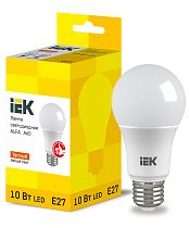 Лампа светодиодная ALFA A60 груша 10Вт 230В 3000К E27 (6шт)  IEK
