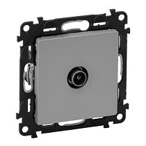 Розетка ТВ проходная 1.5дБ/14дБ 0-2400 МГц с лицевой панелью алюминий Valena LIFE DIY Legrand