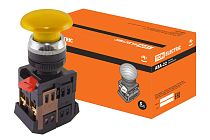 Кнопка AEА-22 "Грибок" желтый d22мм 1з+1р  TDM