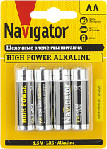 Элемент питания алкалиновый NBT-NE-LR6-BP4 (блистер 4шт) Navigator