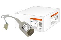 Патрон подвесной с клеммной колодкой, Е27, белый,  TDM