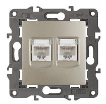 Розетка ЭРА Elegance 14-3108-04 шампань двойная RJ45