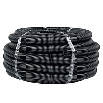 Труба гофр. ПНД тяжелая с протяжкой d40 мм (25 м) черная EKF-Plast