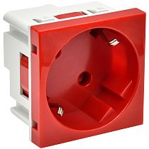 PRIMER РКС-20-32-П-45 Розетка 45град с заземляющим контактом защитной шторкой и винтовым зажимом (2 модуля) красная  IEK