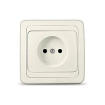 Розетка одноместная серия "Валери" б/з, с/у, 16А, 220В, "слоновая кость" (ivory), (еврослот) UNIVERSAL