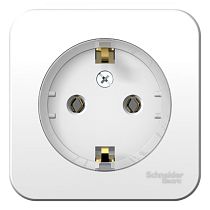 Blanca открытая установка с изолированной пластиной Белый Розетка с заземлением, (тонкая) 16А Systeme Electric (Schneider Electric)