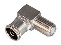 Переходник гнездо F-гнездо TV угловой REXANT