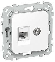 FLITE Розетка 2-местная RJ45/TV категория 5Е UTP РКТВ5е-2-0-ФлБ белый IEK