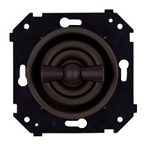 Выключатель двухклавишный (скрытый монтаж), Коричневый матовый Bironi