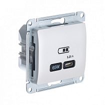 Glossa Перламутр Розетка USB тип-C 65W высокоскор.заряд. QC, PD, механизм Systeme Electric (Schneider Electric)