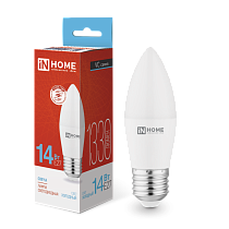 Лампа светодиодная LED-СВЕЧА-VC 14Вт 230В E27 6500K 1330Лм IN HOME