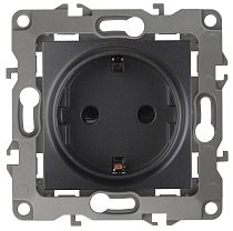 Розетка ЭРА 12 12-2101-05 16А 250В антрацит с заземлением