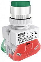 Выключатель кнопочный ABLFP ?22 мм Цвет:ЗЕЛЕНЫЙ 220В ВK-22  DEKraft