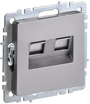 Розетка компьютерная двойная RJ45 BRITE кат.6 РК11-2-БрС сталь  IEK