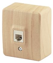 Розетка ЭРА Эксперт 11-3202-11 накладная IP20 сосна RJ11