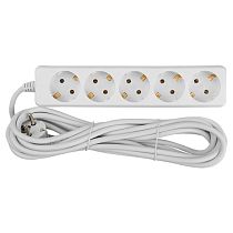 Удлинитель бытовой General GES-16-3x100-5-5m, 16А, 3х1 мм2, 5 места, 5 метров, с заземлением, без выключателя