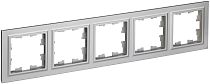 BRITE Рамка 5-местная РУ-5-БрА алюминий  IEK