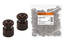 Изолятор керамический для ретро провода  «ЭКО» бук (25шт)  TDM