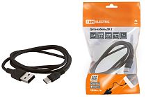Дата-кабель, ДК 2, USB - USB Type-C, 1 м, черный,  TDM