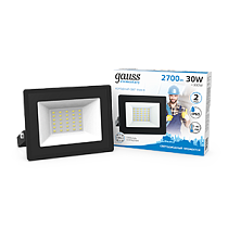 Прожектор светодиодный Gauss Elementary 30Вт 2100lm IP65 6500К черный Прожектор светодиодный Gauss Elementary 30Вт 2100lm IP65 6500К черный