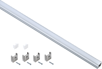 Профиль алюминиевый для LED ленты 1712 накладной прямоугольный опал комплект аксессуров IEK Профиль алюминиевый для LED ленты 1712 накладной прямоугольный опал комплект аксессуров IEK