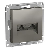 AtlasDesign Сталь Розетка компьютерная 2-ая RJ45+RJ45, кат.5E Systeme Electric (Schneider Electric)