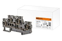 Зажим двухуровневый клеммный безвинтовой (ДЗКБ) 4 мм2 40А серый  TDM