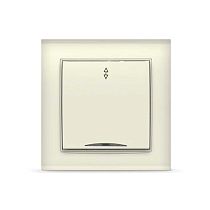 Выключатель проходной одноклавишный с подсветкой Бриллиант, скрытой установки, 10А, 220В слоновая кость UNIVERSAL