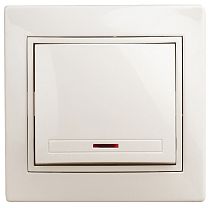 Выключатель ЭРА Intro Plano 1-102-02 10А 250В слоновая кость одноклавишный с подсветкой