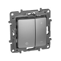 ETIKA Светорегулятор нажимной универсальный LED 400Вт без нейтрали алюминий