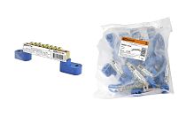 Шина "N" нулевая 6х9мм на двух угл. изоляторах 8 групп инд. стикер  TDM