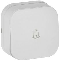 GLORY Выключатель 1-клавишный для открытой установки самовозвратный 10А ВСс20-1-0-ХБм белый матовый IEK