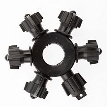 Разветвитель ЭРА ERAPS-OR круговой для гирлянд IP65 d13 см 6 гнезд 1 вход 5 выходов черный