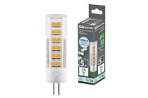 Лампа светодиодная G4-5 Вт-AC/DC 12 В-4000 К, SMD, 16x57 мм  TDM Лампа светодиодная G4-5 Вт-AC/DC 12 В-4000 К, SMD, 16x57 мм  TDM