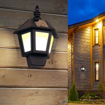 Фасадный светильник Фонарь ERAFS08-36 ЭРА,2 режима(огонь,холодный свет),на солнечной батарее,40LED,7lm (12/