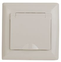 Розетка ЭРА Intro Solo 4-203-02 IP20 2P 16А 250В слоновая кость с крышкой с заземлением