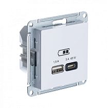 AtlasDesign Белый розетка USB A+C, 45W, Fast Charge (QC.PD) Systeme Electric (Schneider Electric)