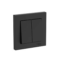 AtlasDesign Карбон Выключатель 2-кл., сх.5, 10АХ, в сборе, быстрозажим. клемм