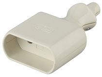 Розетка кабельная ЭРА без заземления прямой ввод 10A, Белый, поликарбонат, R2