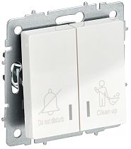 BRITE Выключатель 2-клавишный с индикацией для отелей 10А ВС10-2-9-БрБ белый  IEK